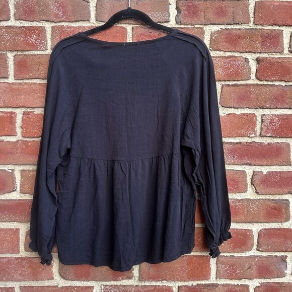 UMGEE linen rayon flowy top black sz women's small NEW - Picture 7 of 8